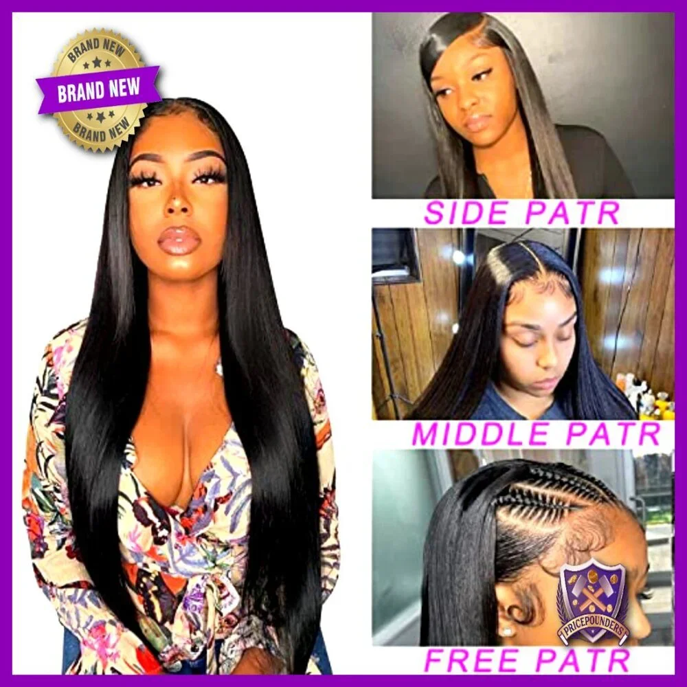Straight Human Hair Lace Front Wig 24in HD 13x4 Glueless Virgin Brazilian
